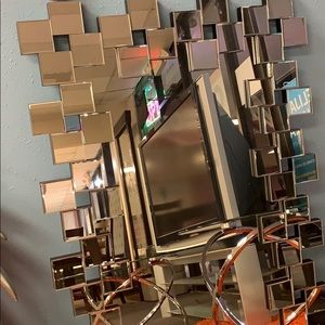 Accent mirror silver finish